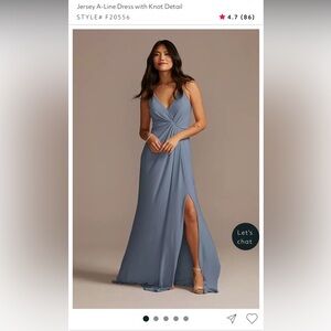 David's Bridal Blue Maxi Dress